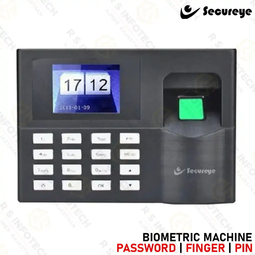 SECUREYE S‑B8CB BIOMETRIC ATTENDANCE MACHINE | FINGERPRINT + CARD + PIN | USB & LAN EXPORT (1 YEAR)