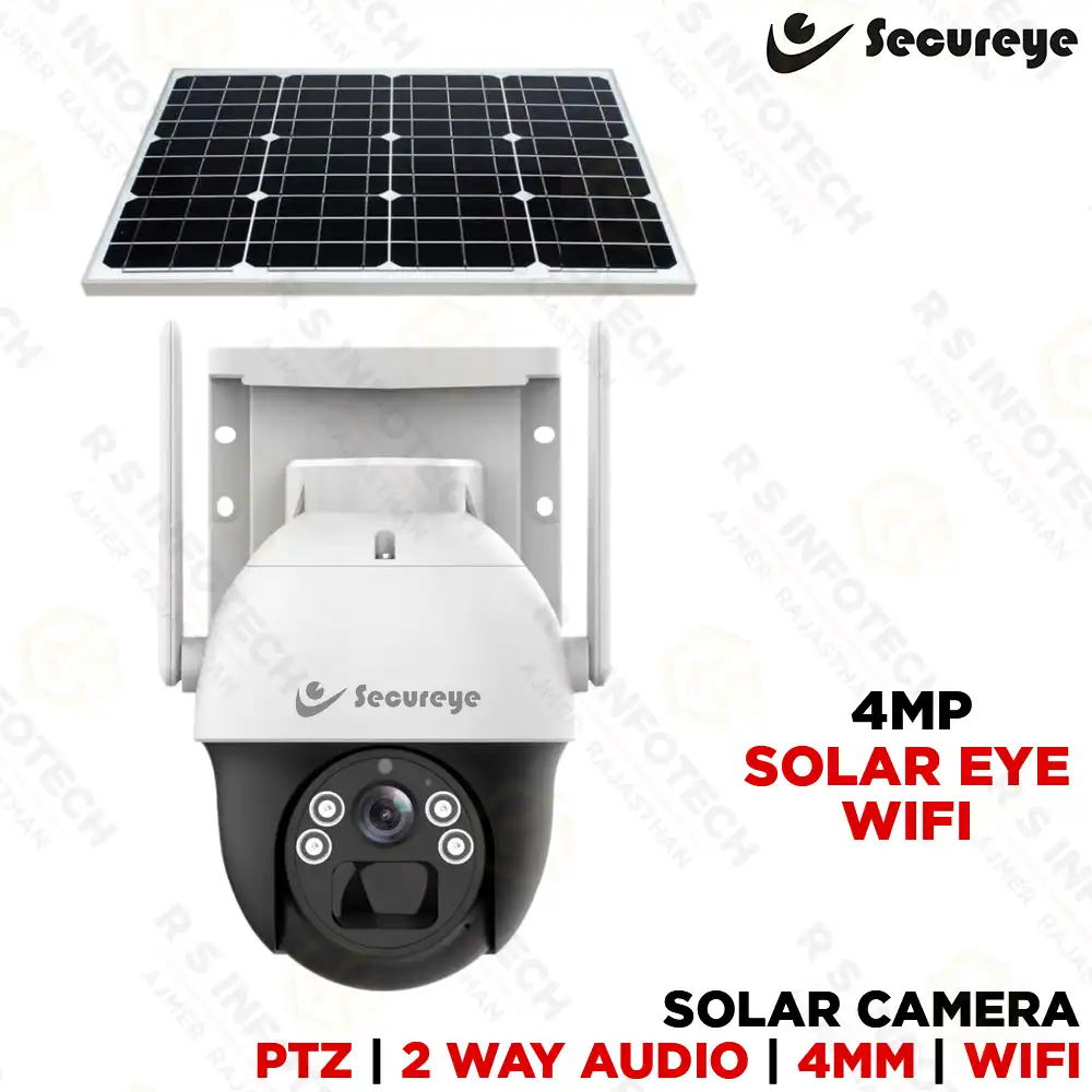 SECUREYE SOLAR EYE Wi-Fi 4MP WIFI PTZ WIRELESS CAMERA (2 YEAR)