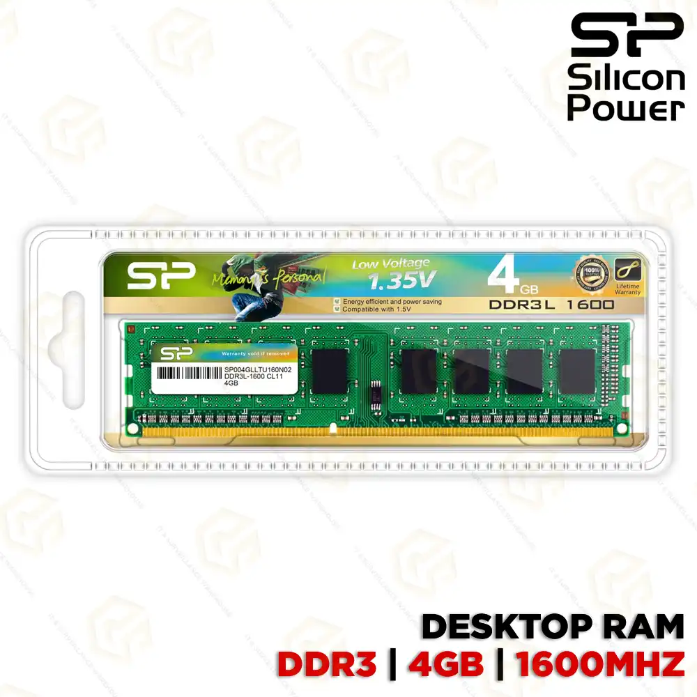 SILICON POWER DDR3 4GB 1600MHZ DESKTOP RAM (3YEAR)