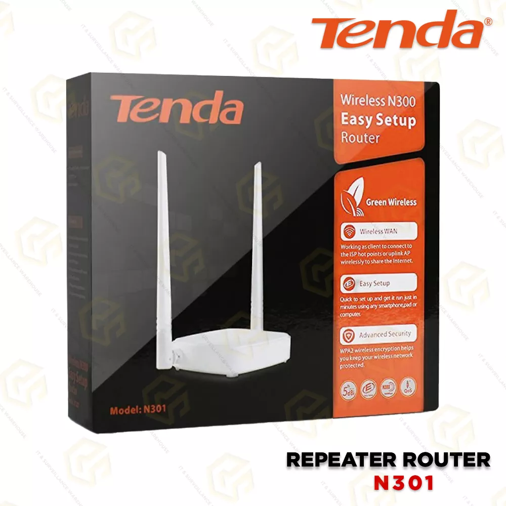 TENDA N301 300MBPS WIRELESS ROUTER | RANGE EXTENDER | REPEATER