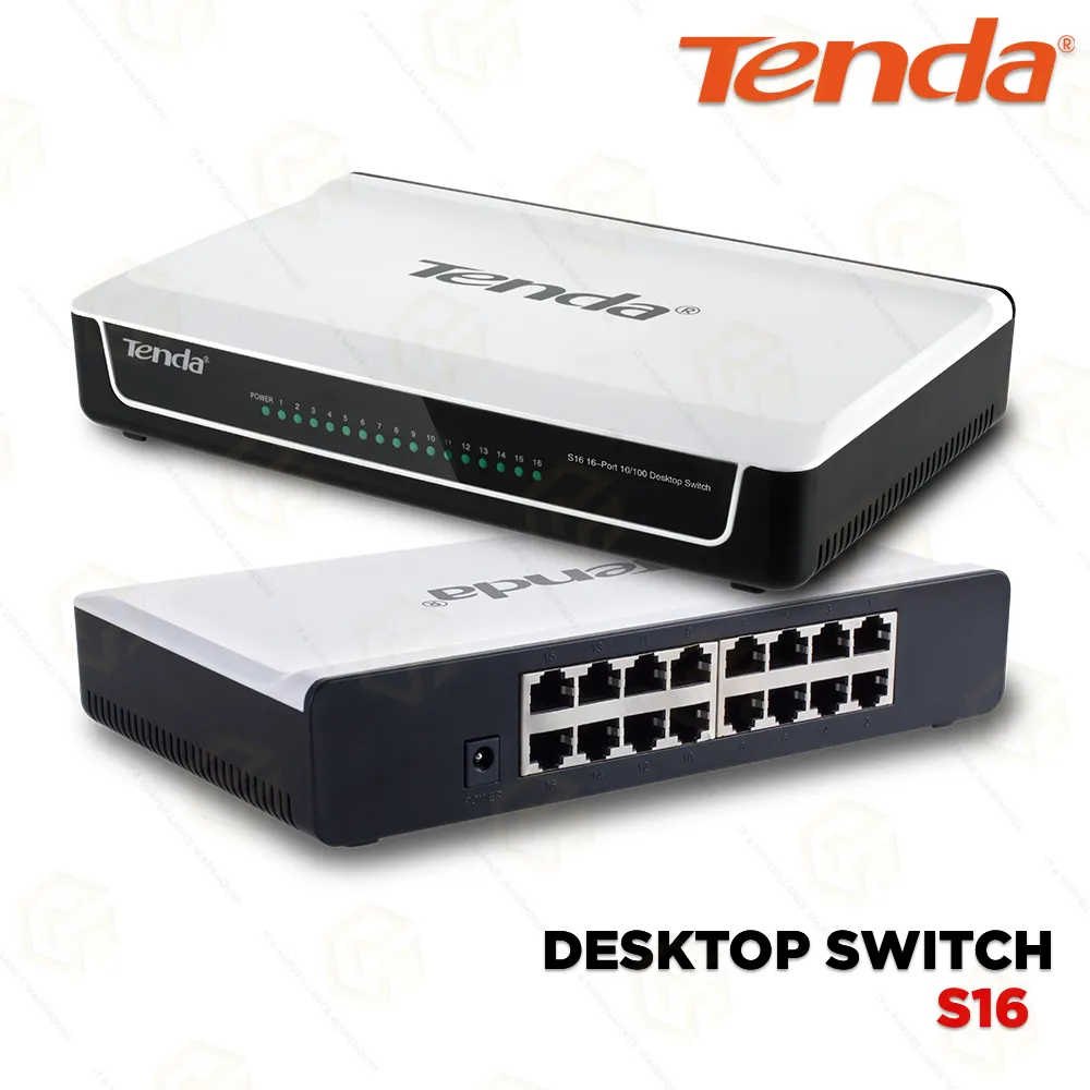 TENDA S16 16 PORT 100MBPS SWITCH (3YEAR)