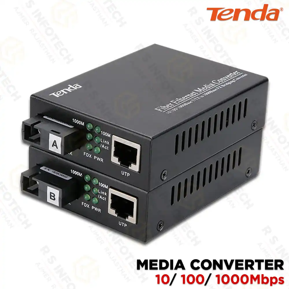 TENDA TEI-MC-G 10/100/1000 | RJ45 TO FIBER SC PORT | GIGABIT FIBER CONVERTER