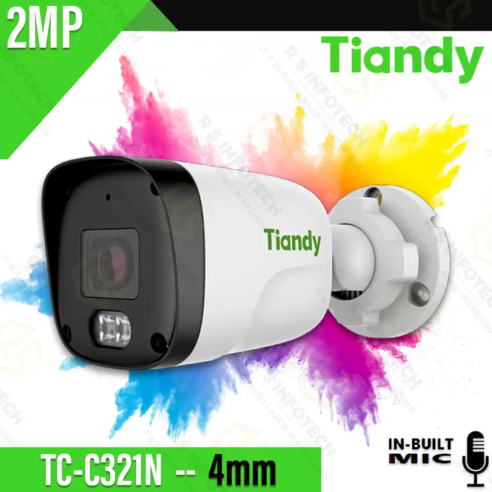 TIANDY TC-C321N 2MP IP BULLET CAMERA 4MM LENS (COLOR+MIC)
