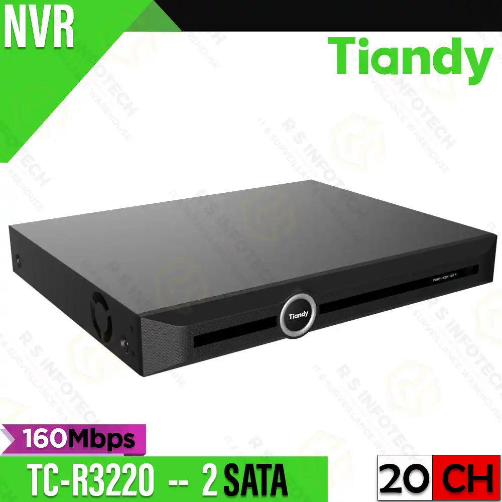 TIANDY TC-R3220 20CH NVR 2 SATA 160MBPS UPTO 8MP