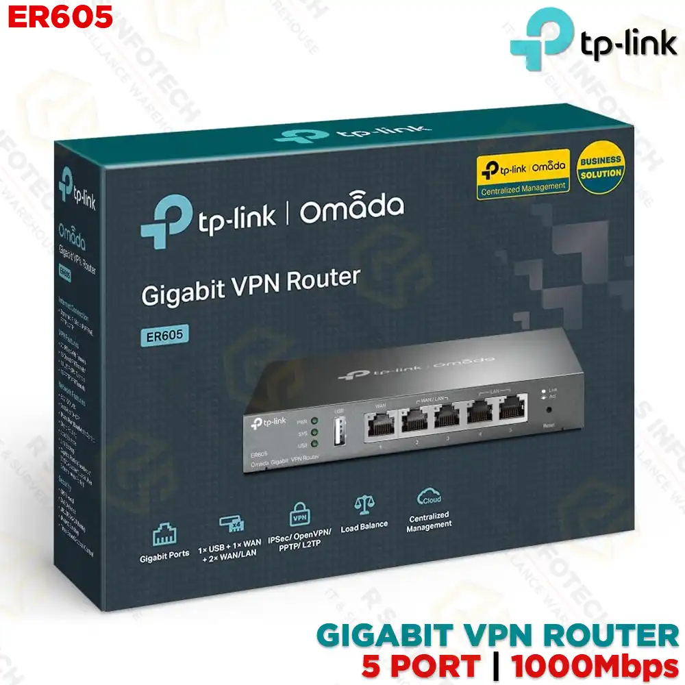 TP LINK TL-ER605 GIGABIT VPN ROUTER | WAN+LAN | LOAD BALANCE