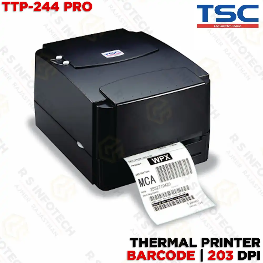 TSC TTP-244 PRO BARCODE LABEL PRINTER | USB + SERIAL | 203DPI | 4.25-INCH WIDTH (1 YEAR)