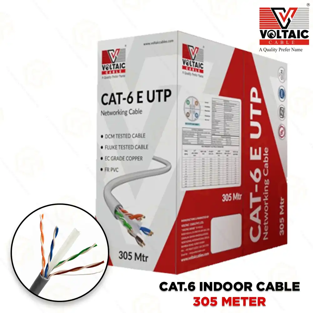 VOLTAIC CAT6 305 UTP PVC COOPER CABLE GRAY