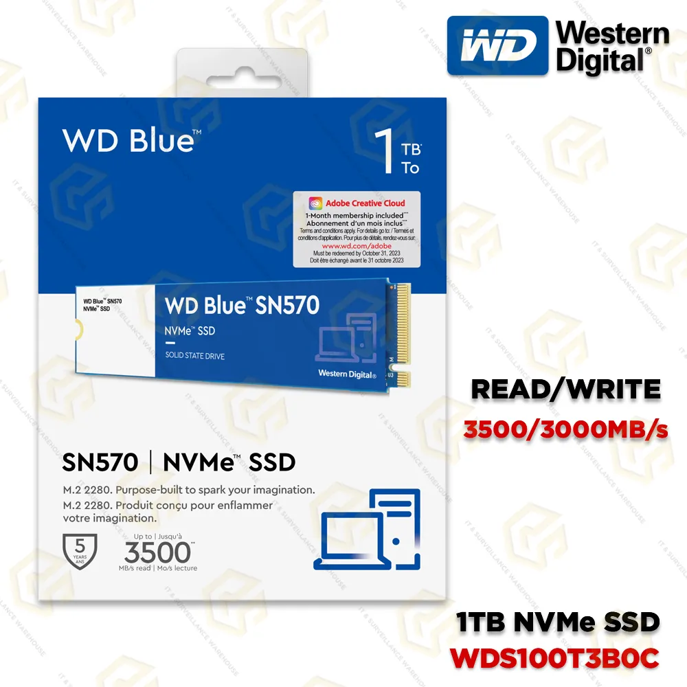 WD 1TB NVME SSD SN570 (5YEAR)