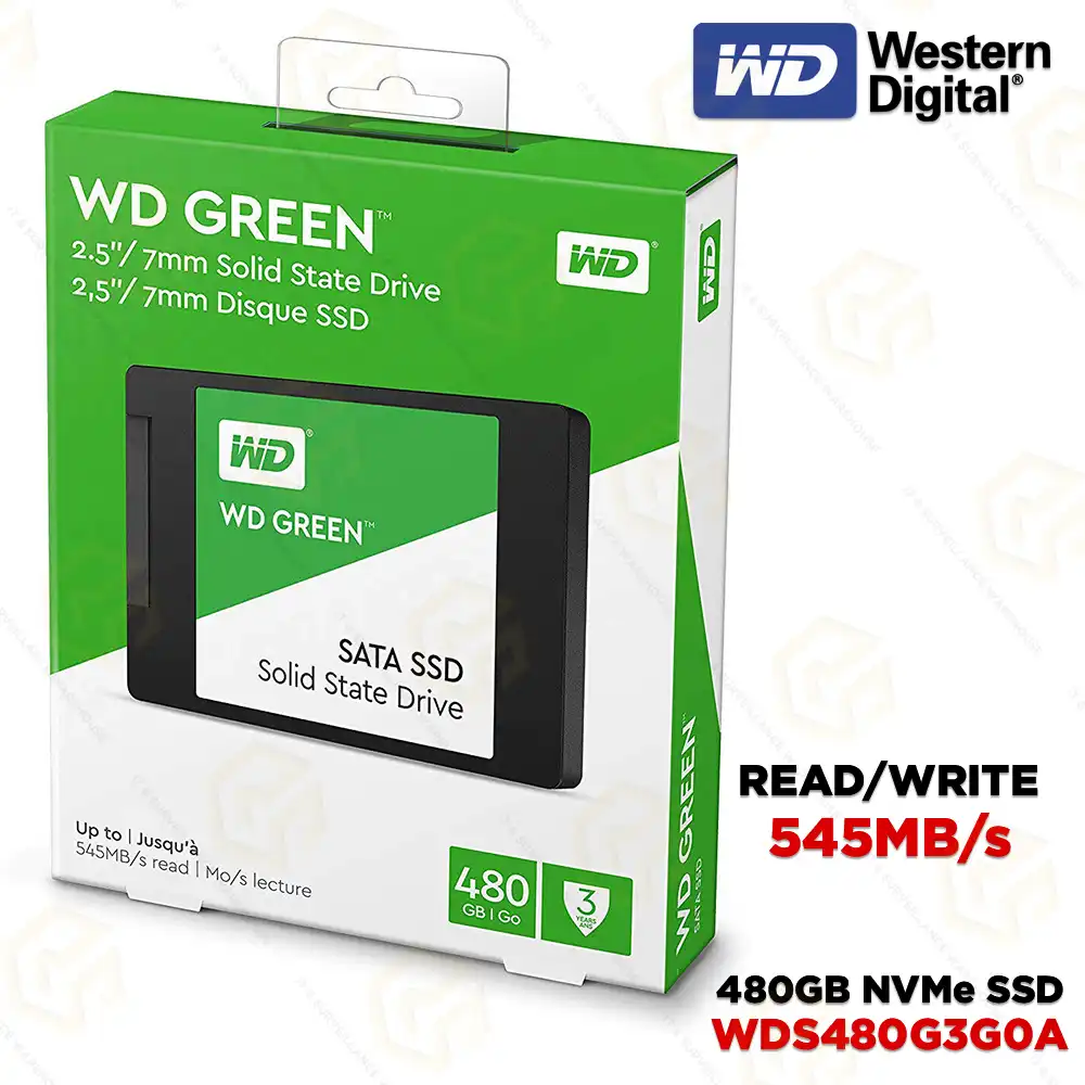 WD 480GB 2.5" SATA SSD DRIVE GREEN (3YEAR)