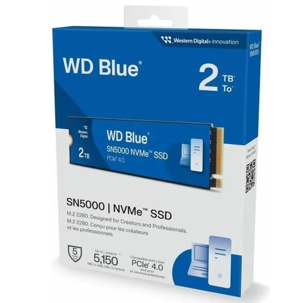 WD BLUE SN5000 NVME SSD 2TB PCI GEN 4 SPEED UPTO 5150MB/s* (5YEAR)