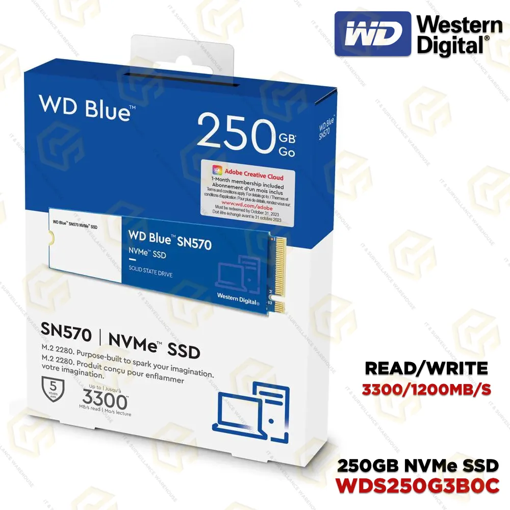 WD BLUE SN570 250GB NVME SSD | 5 YEAR