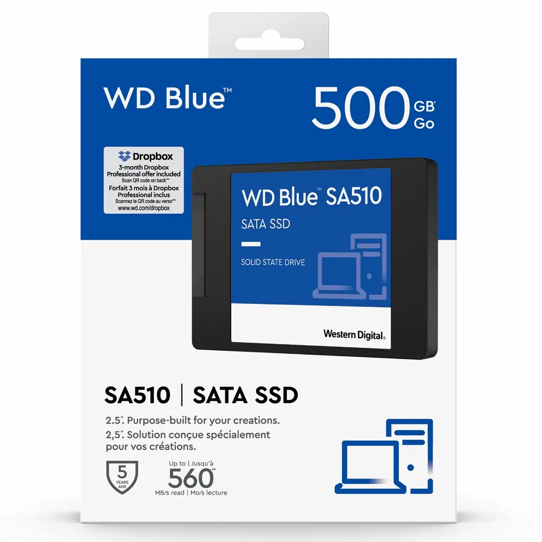 WD SA510 500GB SATA SSD | 560MB/S READ | INTERNAL SSD | 2.5-INCH SATA (5YEAR)
