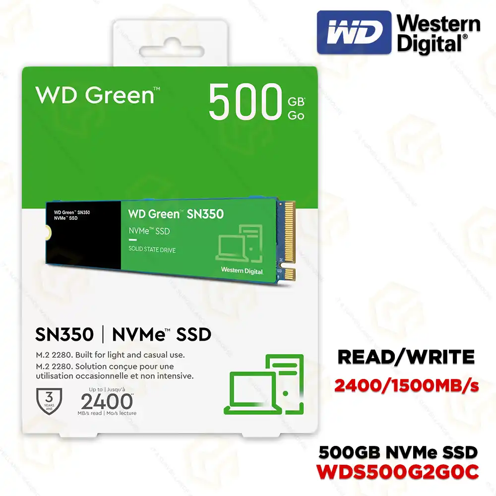 WD SN350 GREEN 500GB NVME SSD (3YEAR)