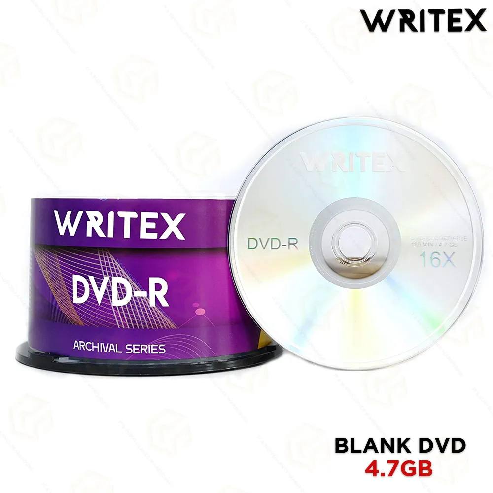 WRITEX BLANK DVD-R (PACK OF 50)