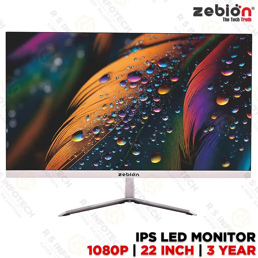 ZEBION CRISTA SERIES 22-INCH FULL HD FRAMELESS IPS MONITOR (75HZ, HDMI + VGA, WALL MOUNT)